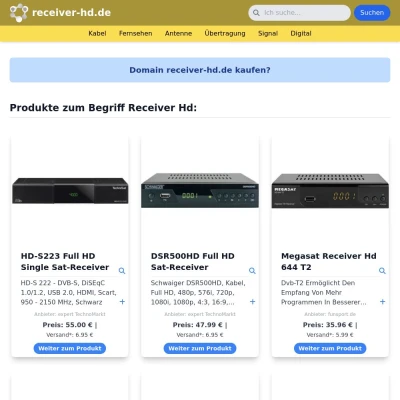 Screenshot receiver-hd.de