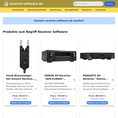 Screenshot receiver-software.de