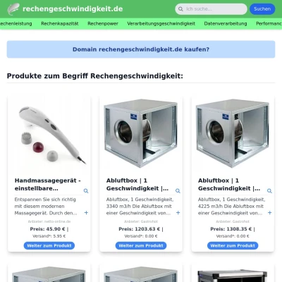 Screenshot rechengeschwindigkeit.de