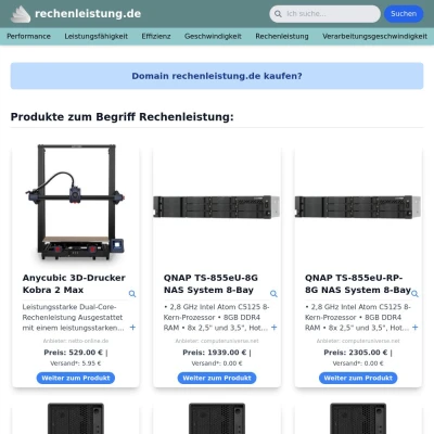 Screenshot rechenleistung.de