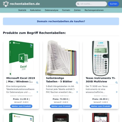 Screenshot rechentabellen.de