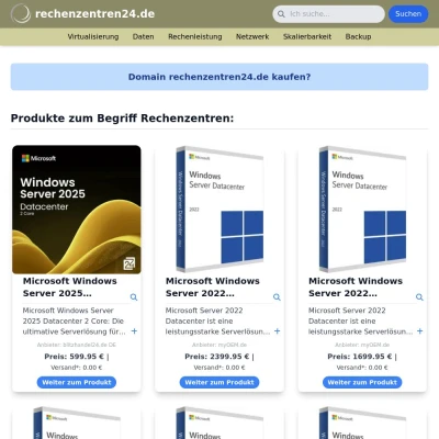 Screenshot rechenzentren24.de