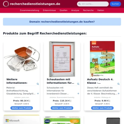 Screenshot recherchedienstleistungen.de