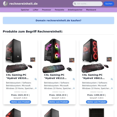 Screenshot rechnereinheit.de