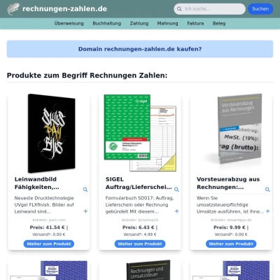 Screenshot rechnungen-zahlen.de