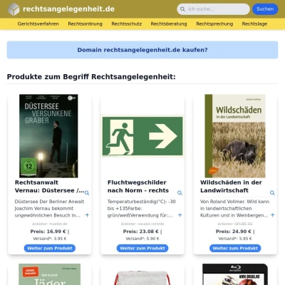 Screenshot rechtsangelegenheit.de