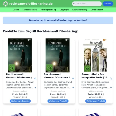 Screenshot rechtsanwalt-filesharing.de