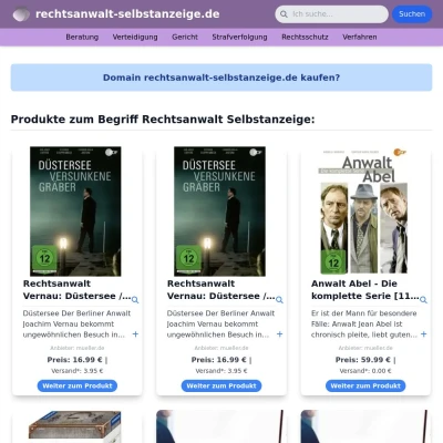 Screenshot rechtsanwalt-selbstanzeige.de