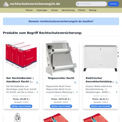 Screenshot rechtschutzversicherung24.de