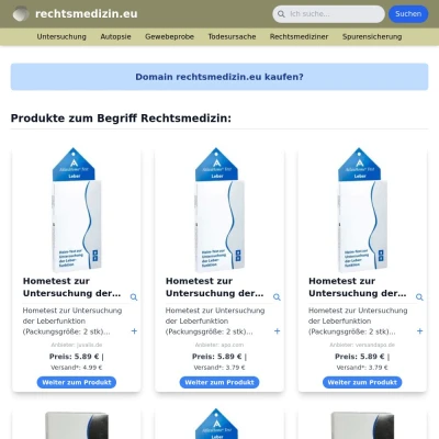 Screenshot rechtsmedizin.eu