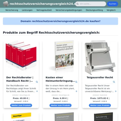 Screenshot rechtsschutzversicherungsvergleich24.de