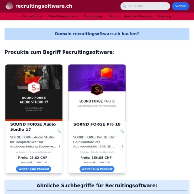 Screenshot recruitingsoftware.ch