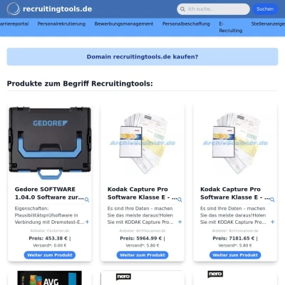 Screenshot recruitingtools.de