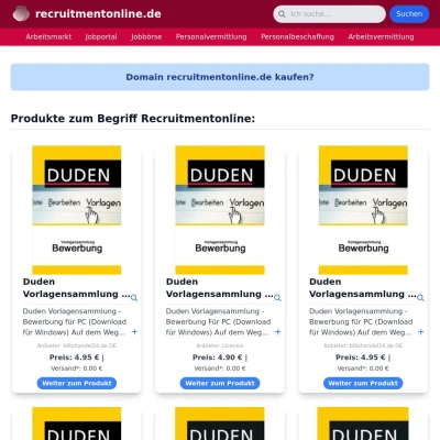 Screenshot recruitmentonline.de