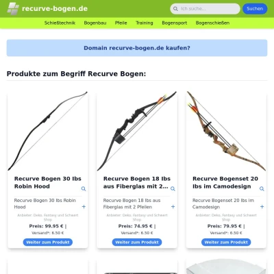 Screenshot recurve-bogen.de