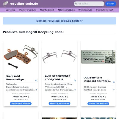 Screenshot recycling-code.de