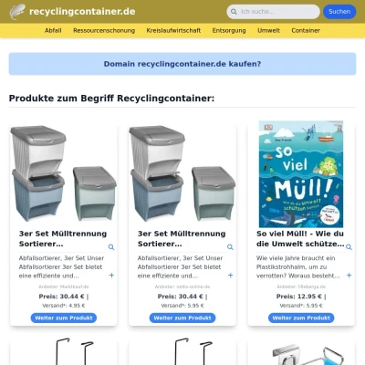 Screenshot recyclingcontainer.de