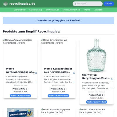 Screenshot recyclingglas.de