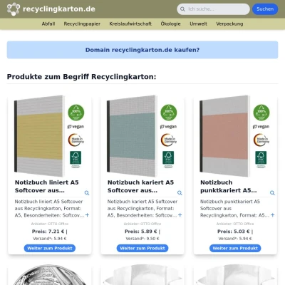 Screenshot recyclingkarton.de
