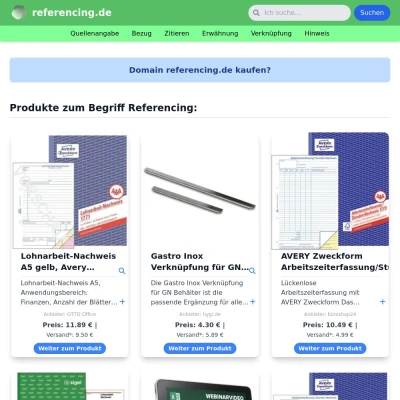 Screenshot referencing.de