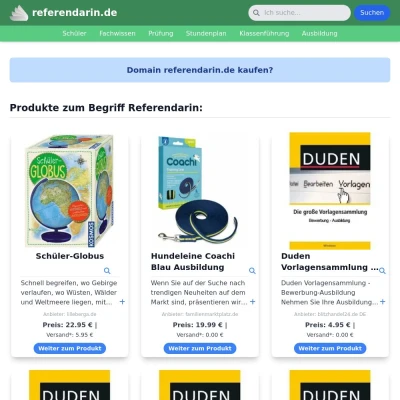 Screenshot referendarin.de