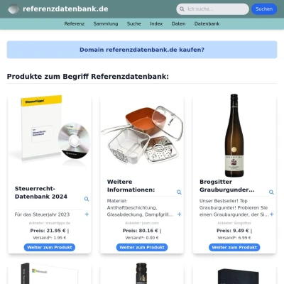 Screenshot referenzdatenbank.de