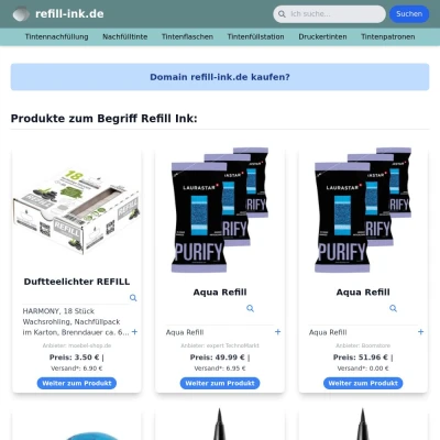 Screenshot refill-ink.de
