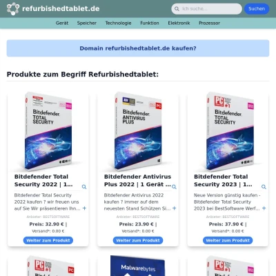Screenshot refurbishedtablet.de