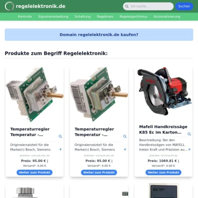 Screenshot regelelektronik.de