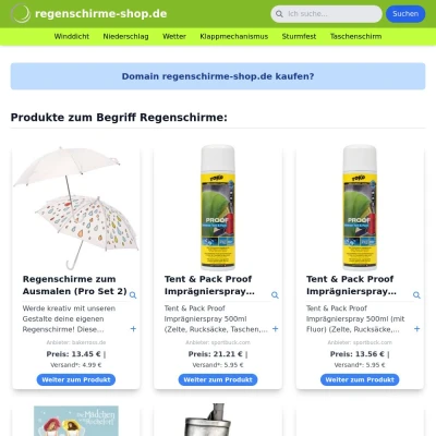 Screenshot regenschirme-shop.de