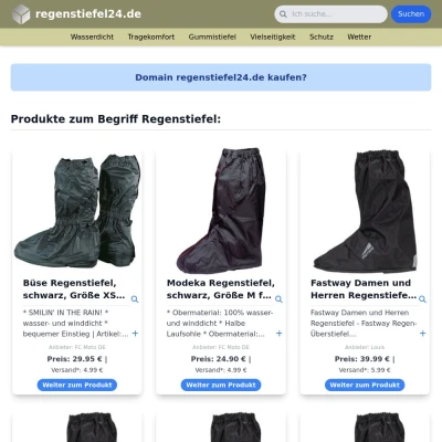 Screenshot regenstiefel24.de