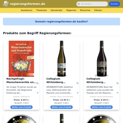 Screenshot regierungsformen.de