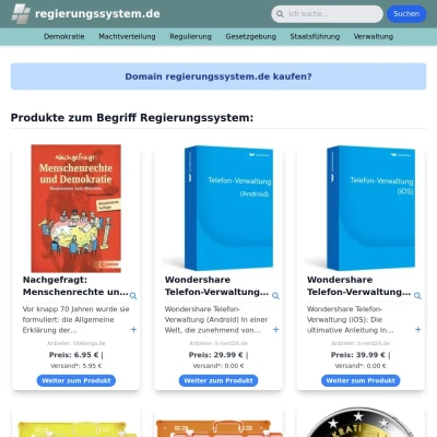 Screenshot regierungssystem.de