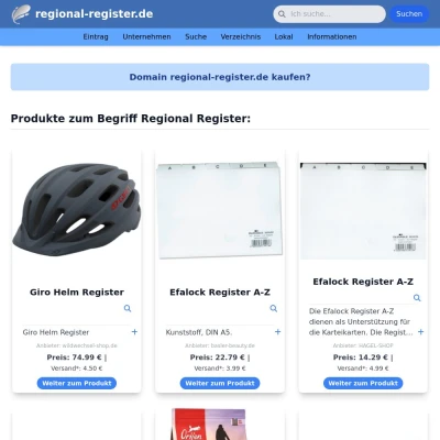 Screenshot regional-register.de