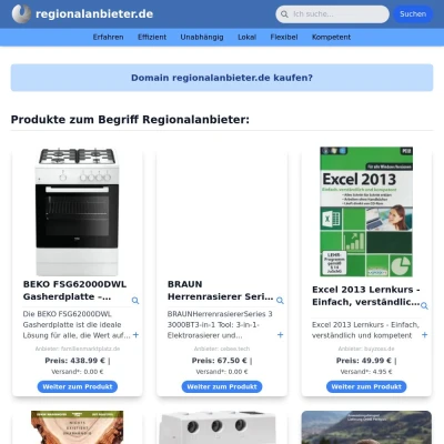 Screenshot regionalanbieter.de