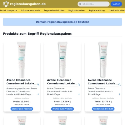 Screenshot regionalausgaben.de