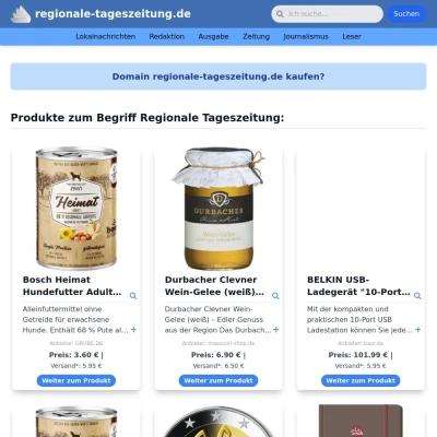 Screenshot regionale-tageszeitung.de