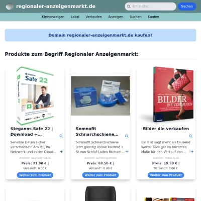 Screenshot regionaler-anzeigenmarkt.de