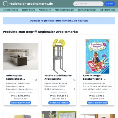 Screenshot regionaler-arbeitsmarkt.de