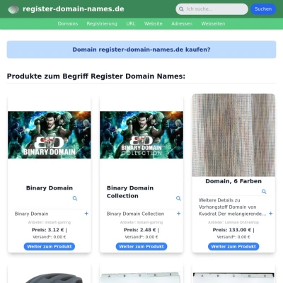 Screenshot register-domain-names.de