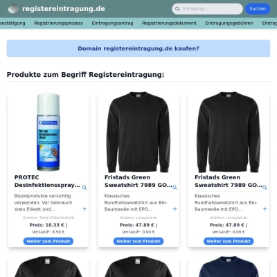 Screenshot registereintragung.de