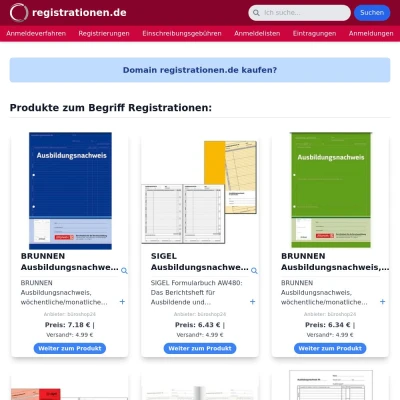 Screenshot registrationen.de