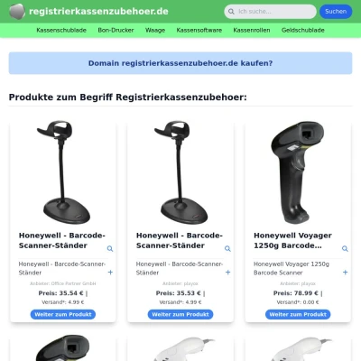 Screenshot registrierkassenzubehoer.de