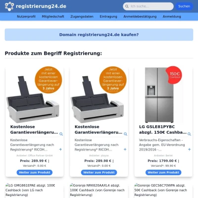 Screenshot registrierung24.de