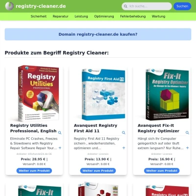 Screenshot registry-cleaner.de