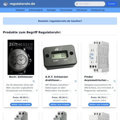 Screenshot regulatoruhr.de