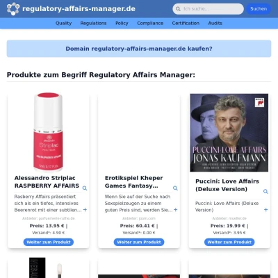 Screenshot regulatory-affairs-manager.de