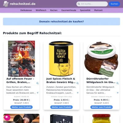 Screenshot rehschnitzel.de