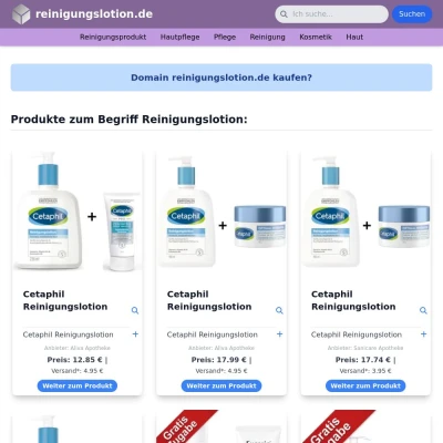 Screenshot reinigungslotion.de