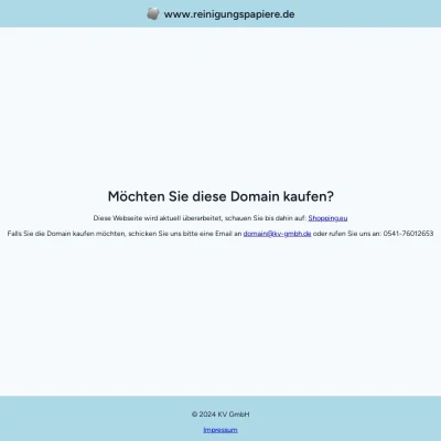 Screenshot reinigungspapiere.de